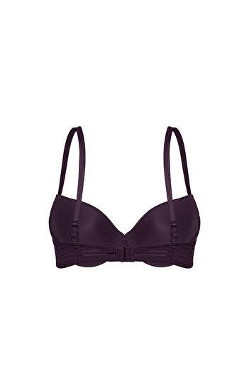 Wonna Ριγέ υφασμάτινο σουτιέν - Push Up, Επενδυμένο, Underwire - 2514 - Bitter Brown