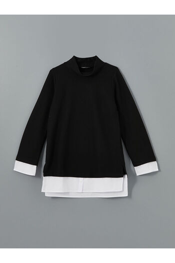 LC Waikiki Black Stand Collar Women's Tunic