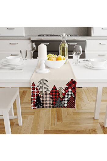 Filamente Christmas Patterned Digital Printed Runner - New Year 140X40 cm