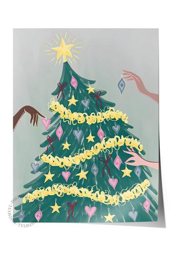 Postifull Frameless Christmas Poster, Christmas Decoration, Comfort Series, Joyful Tree Poster, No:108674