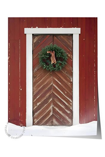 Postifull Frameless Christmas Poster, Christmas Decor, Comfort Series, Snowy Door Poster, No: 108628