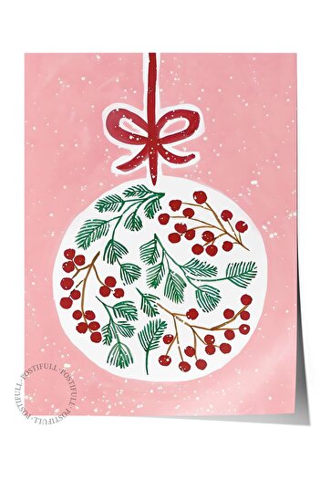 Postifull Frameless New Year Poster, New Year Decoration, Comfort Series, Ball of Joy Poster, No:108675