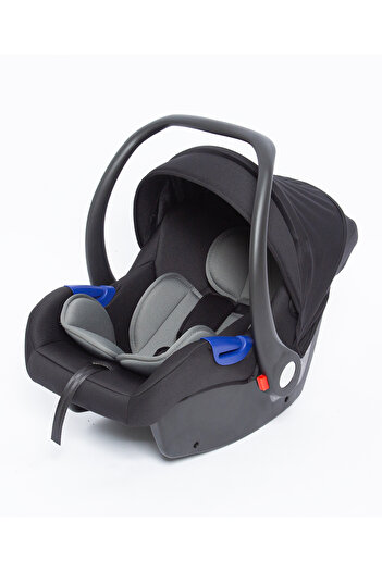 Bonfino Carry Safe Car Seat with Flame Resistant Fabric, Curved Handle, Grey