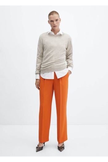 MANGO Woman Pleated Straight Cut Trousers