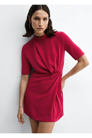 MANGO Woman Dress with drape detail