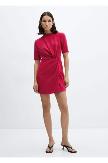 MANGO Woman Dress with drape detail