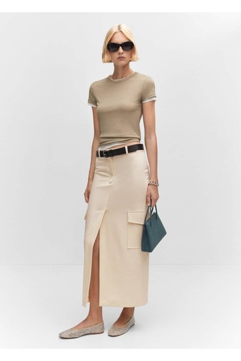 MANGO Woman Slit Cargo Skirt