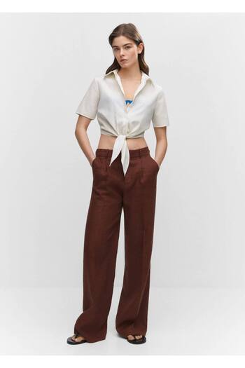 MANGO Woman Cămașă crop cu noduri