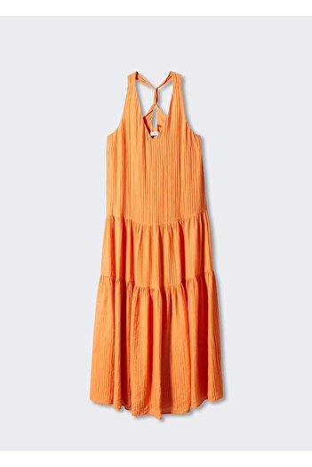MANGO Woman Dokuma Patenci Elbise
