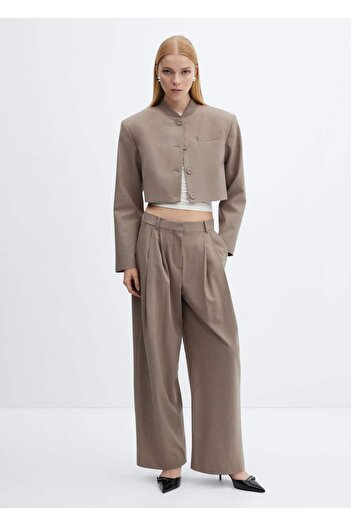 MANGO Woman Wideleg pants with pens