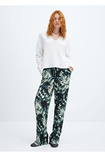 MANGO Woman Pleated Tie-Dye Trousers