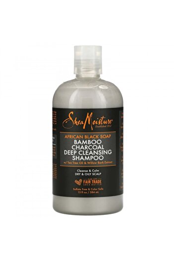 Shea Moisture African Black Soap Deep Cleansing Shampoo with Bamboo Charcoal - 384ml