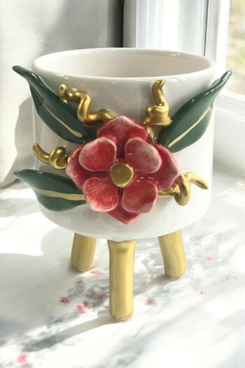 Spica Ceramica Rose Flower Pot, Rose Model Flower Pot, Decorative Flower Pot, Succulent Flower Pot, Gift