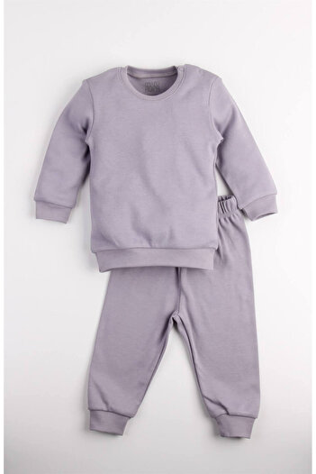 Mini Ropa Plain Purple Seasonal Baby Set Top and Bottom Sweat Set