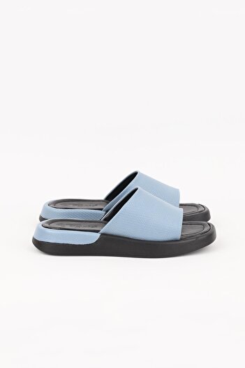PARİS Women's Baby Blue Honeycomb Flat Sole Slippers