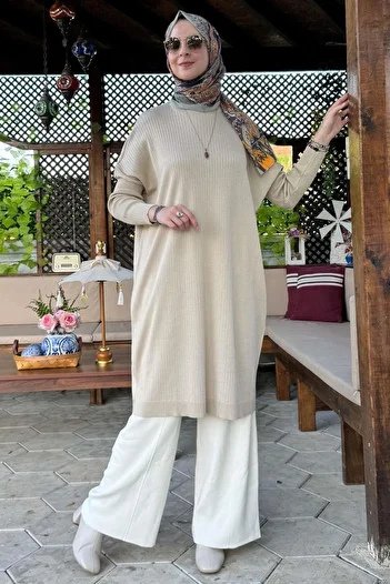 Rabia Şamlı Dora Stone Color Knitwear Tunic