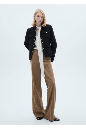MANGO Woman Jacket with Pockets and Button Detail