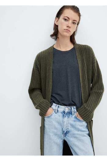 MANGO Woman Patch Pocket Cardigan