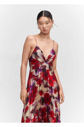 MANGO Woman Pilili saten elbise