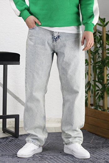 WAFRA Erkek Baggy Bol Kesim Kot Pantolon