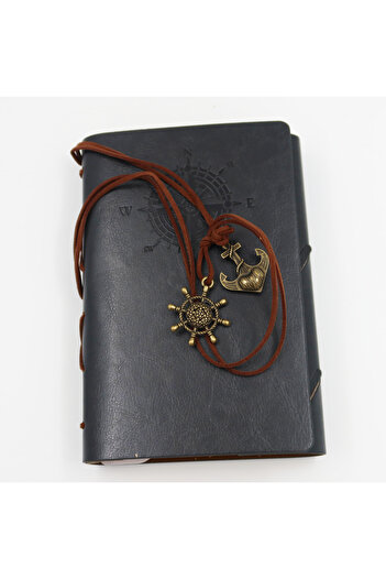enyareshome Vegan Leather Cover Nostalgic Note Scrapbook 80 Sheets A5 - Removable Page 18.5cm X 12.5cm