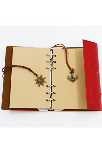 enyareshome Vegan Leather Cover Nostalgic Note Memory Book 80 Sheets A5 - Removable Page