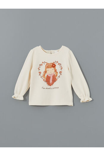 LC Waikiki Crew Neck Printed Girls' T-Shirt - W4Ds78Z1