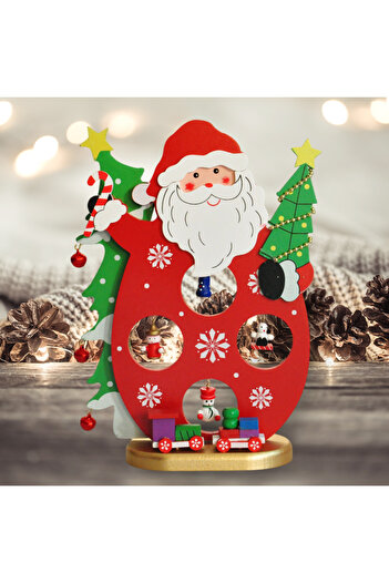 ALPJOY Christmas Wooden Decor Santa Claus 23cm