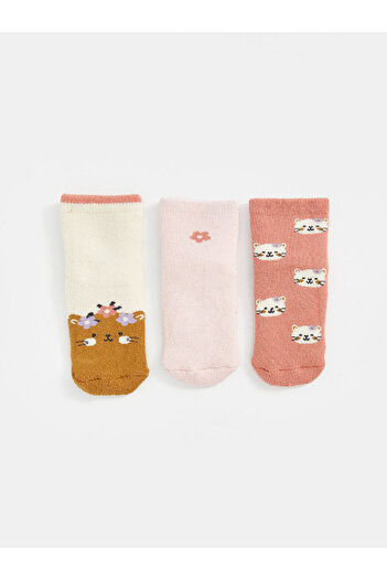 LC Waikiki Sparkling Selections from Shining Store |   Printed Baby Girl Socks 3-Pack
