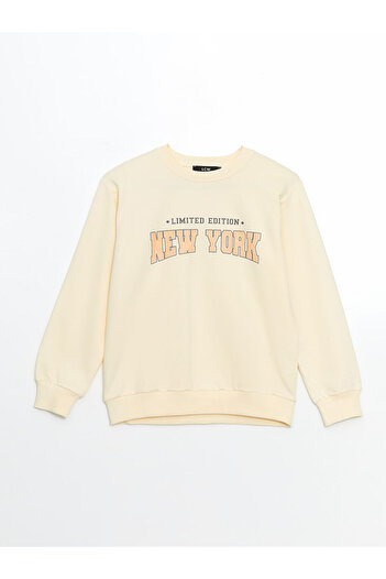 LC Waikiki Crew Neck Printed Girl's Sweatshirt