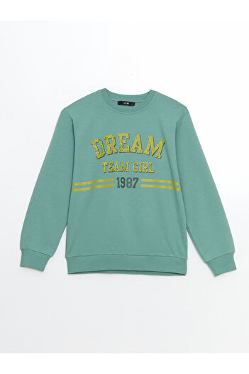 LC Waikiki Crew Neck Printed Girl's Sweatshirt