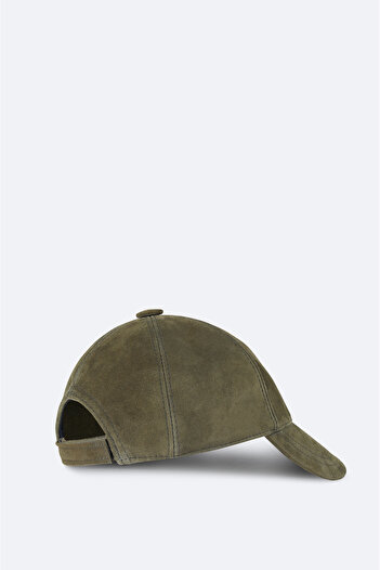 Avva Men's Khaki 100% Suede Leather Sports Cap A42Y9286