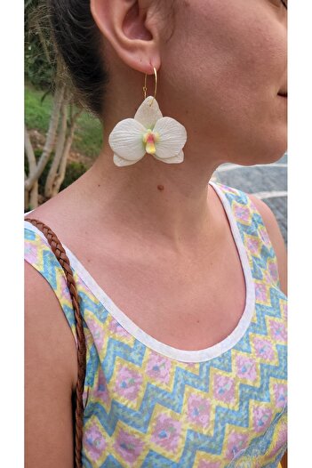 PÖTİLİKARE Orchid Earrings - Polymerclay Handmade