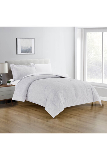 In House Tulip | Microfiber Comforter Set 4 Pieces, Queen, 240x190 cm, Grey