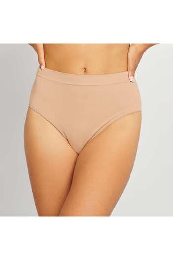 KIABI Pack of two pairs of high-waisted seamless briefs BEIGE