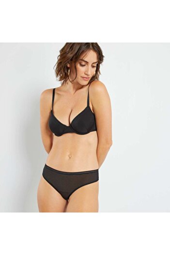 KIABI Microfibre tanga briefs Black