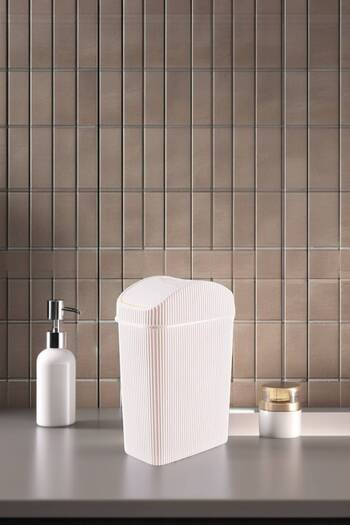 Open Home Concept Mini Çöp Kovası, Mutfak, Banyo, Tuvalet, Ofis Çöp Kutusu Krem