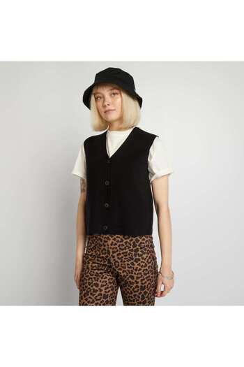KIABI Knitted waistcoat black