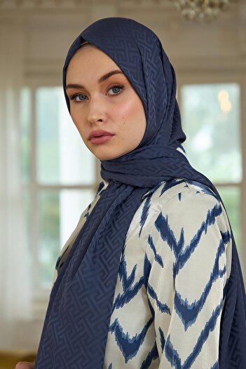 İpekhan Silky Jacquard Purple 9017-10 - Summer Sparkle Collection Shawl Eggplant
