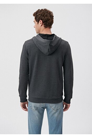 Mavi Erkek Fermuarlı Sweatshirt