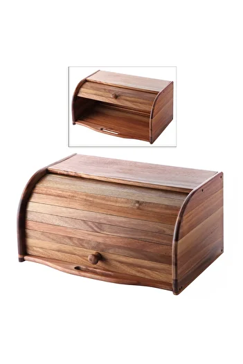 Balsa Grup Balsa Akasya Wood Sliding Bread Cabinet