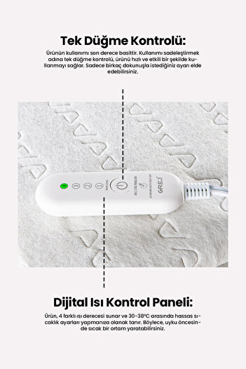 Wexta Dhds-104 Çift Kişilik 4 Kademe Kumandalı Elektrikli Battaniye 120cm*155cm