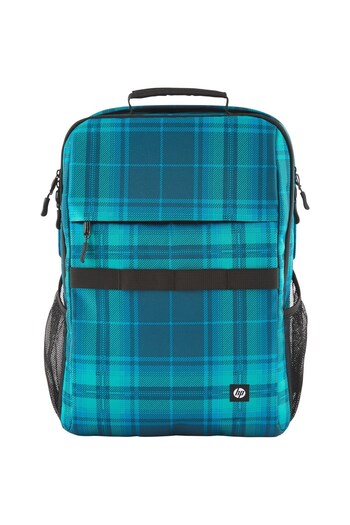 HP Campus XL 16.1 Blue Plaid Pattern Backpack - 7J594Aa