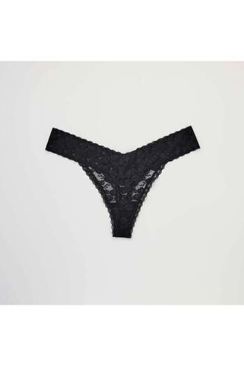 KIABI Pack of 3 lace thongs black