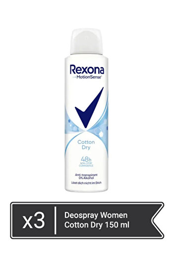 Rexona Deospray Women Cotton Dry 150 ml  x 3 pieces