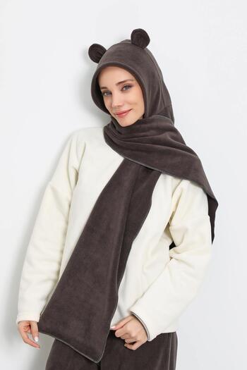 Aisha's Design Жіноча шапка з капюшоном, шарф, шарф-хомут, зимовий капелюх з вухами, b-83pl, димчасто-сірий