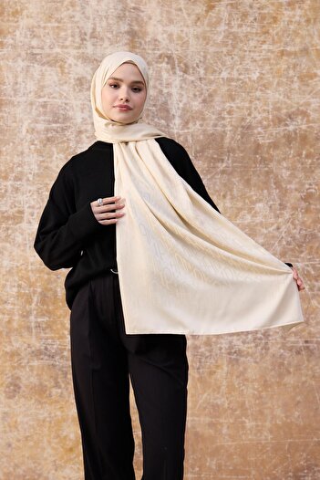 İpekhan Jacquard Beige 9020-26 - Fall Winter Silky Shawl