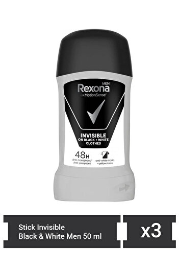 Rexona Stick Invisible black & white Men 50 ml  x 3 pieces