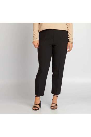 KIABI High-waisted cigarette trousers black