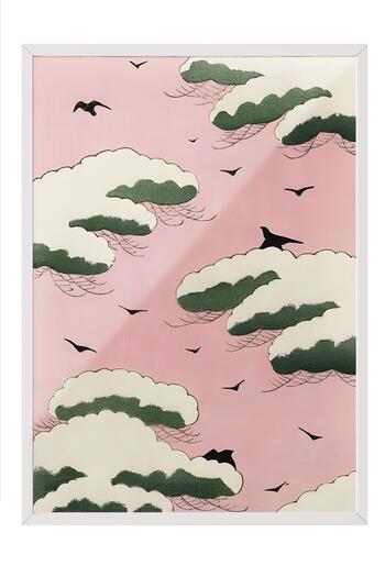 Postifull White Framed Painting, Wall Painting, Bijutsu Sekai - Pink Sky Comfort Series No:108718